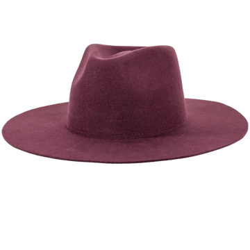 Rancher | Womens Plum Wide Brim Felt Fedora Hat