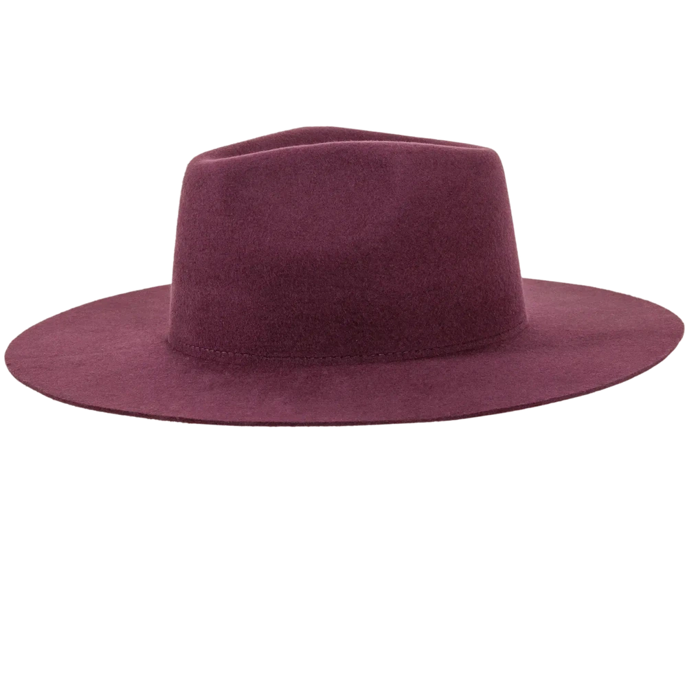 Rancher | Womens Plum Wide Brim Felt Fedora Hat