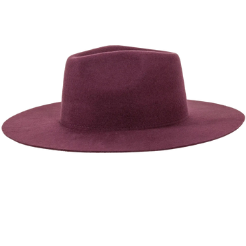 Rancher | Womens Plum Wide Brim Felt Fedora Hat