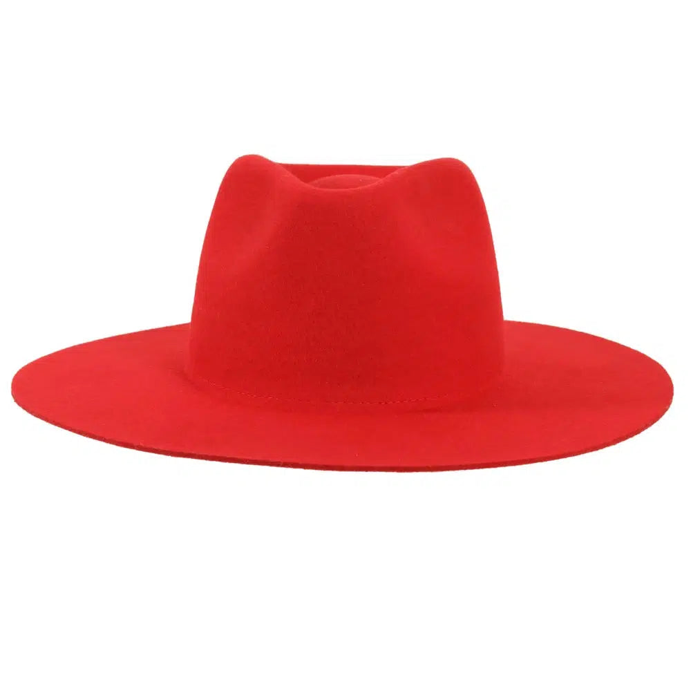 womens rancher red fedora hat front view