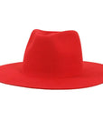 womens rancher red fedora hat angled view