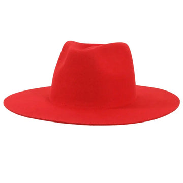 Rancher | Womens Red Wide Brim Felt Fedora Hat