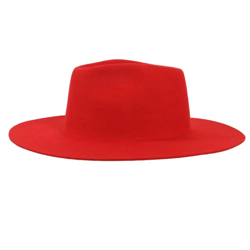 Rancher | Womens Red Wide Brim Felt Fedora Hat – American  display picture 1
