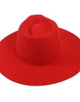 womens rancher red fedora hat top view