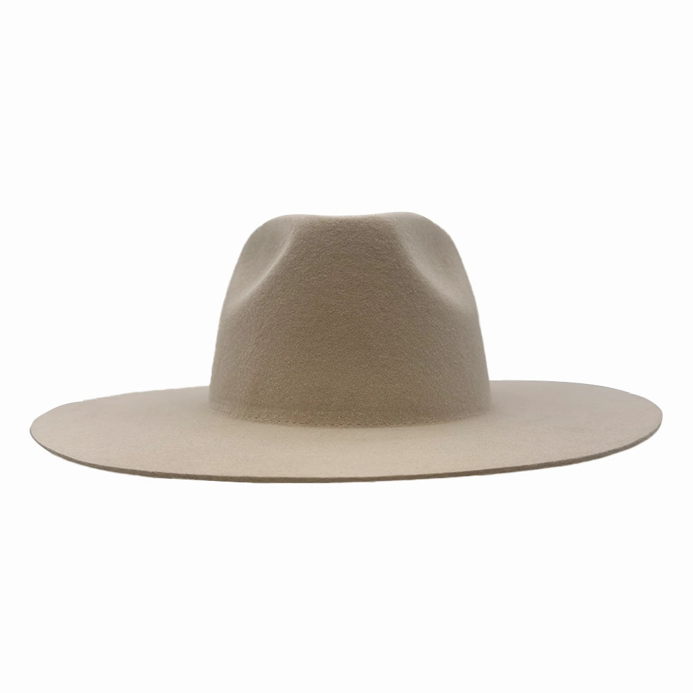 Rancher | Womens Sand Wide Brim Felt Fedora Hat