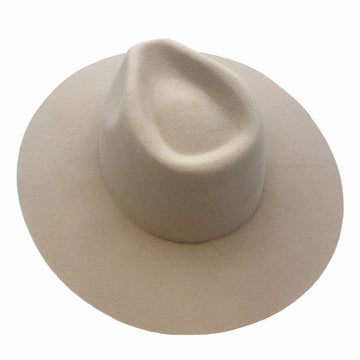Rancher | Womens Sand Wide Brim Felt Fedora Hat
