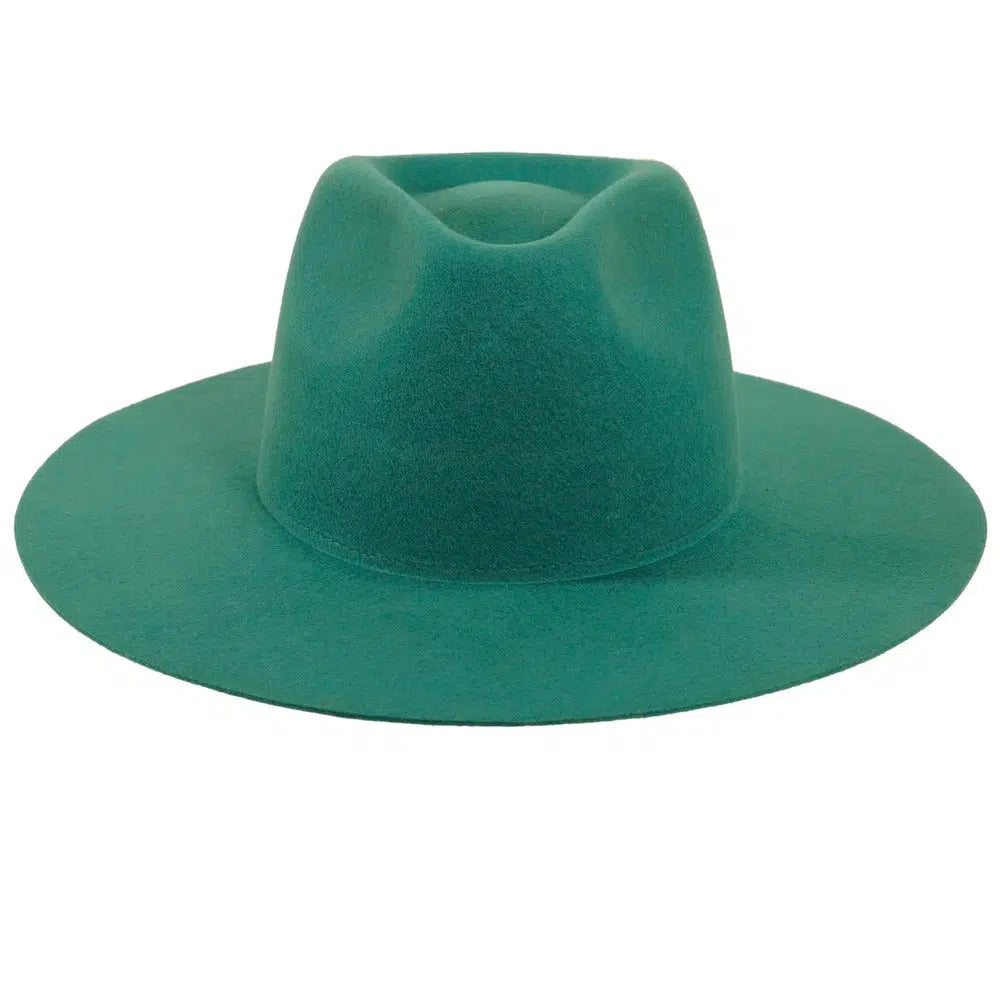 womens rancher teal fedora hat front view