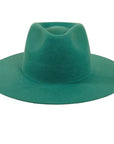 womens rancher teal fedora hat front view