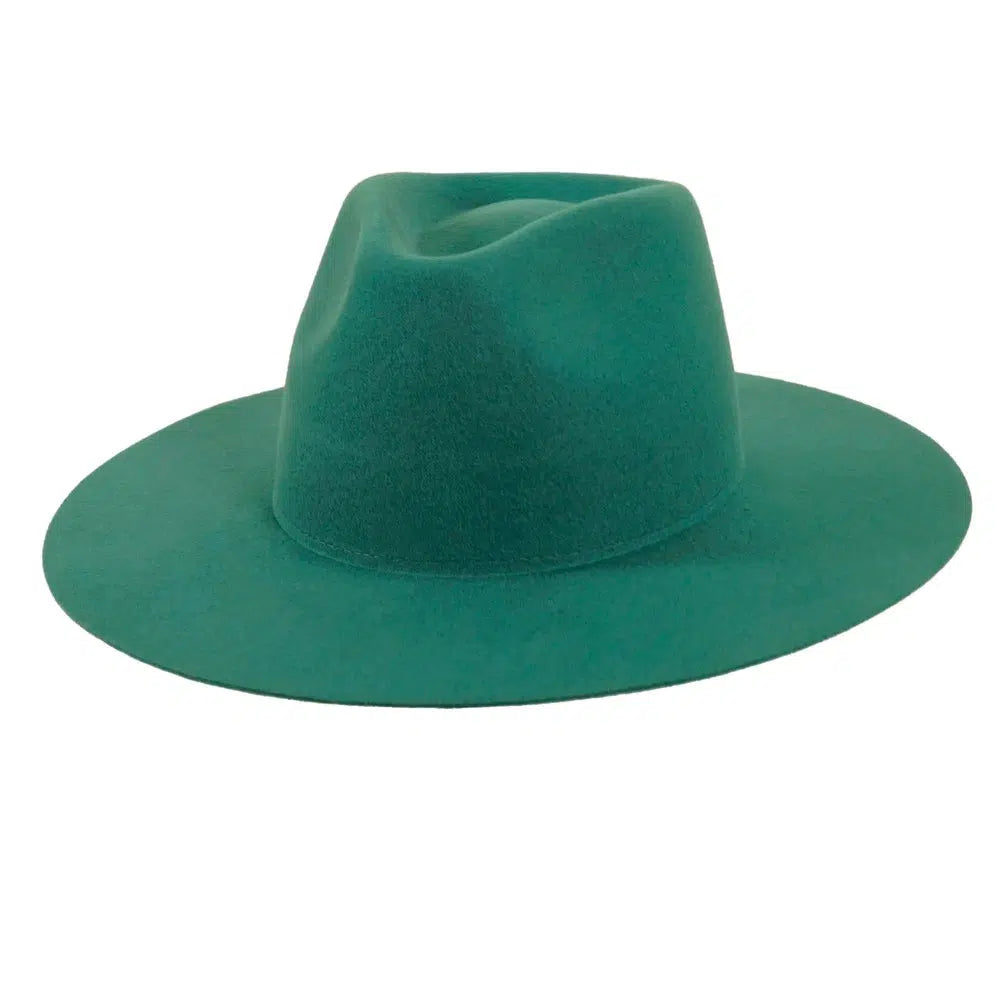 womens rancher teal fedora angled view