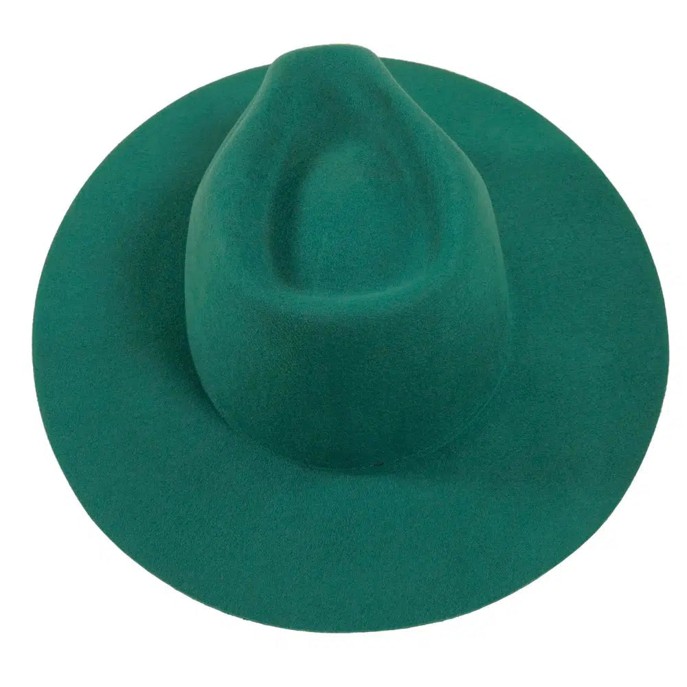 womens rancher teal fedora hat back view