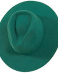womens rancher teal fedora hat top view