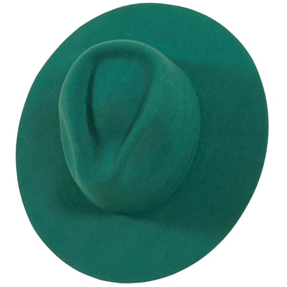 Rancher | Womens Teal Wide Brim Felt Fedora Hat