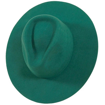 Rancher | Womens Teal Wide Brim Felt Fedora Hat