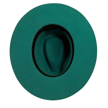 Rancher | Womens Teal Wide Brim Felt Fedora Hat