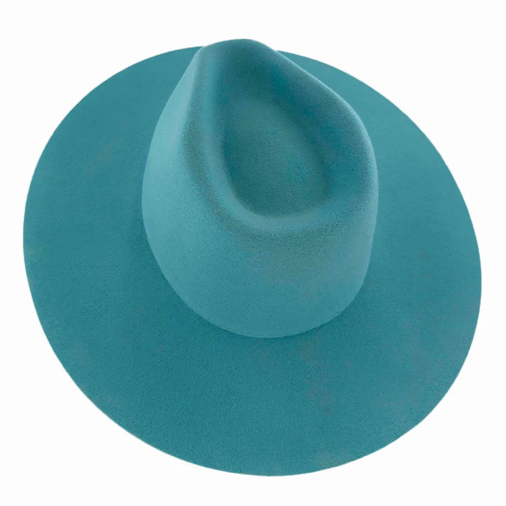 Rancher | Womens Turquoise Wide Brim Felt Fedora Hat