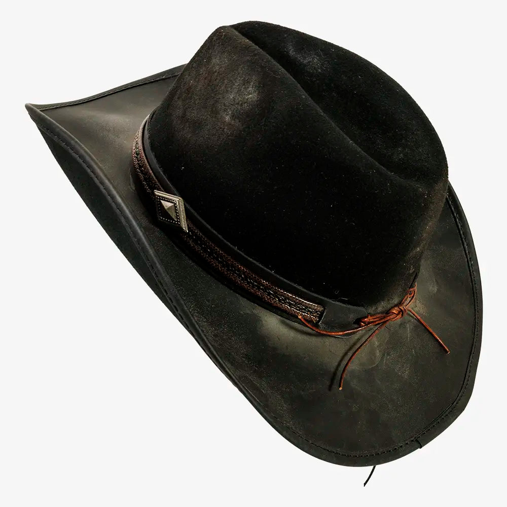 NWOT American Hat Makers Black & Brown Women\'s Distressed Western Hat, size M American Hat Makers Drifter Distressed Burnt Honey Yellow  main image 3
