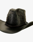 Renegade | Womens Pinch Front Curled Western Leather Cowgirl Hat