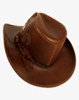 Renegade | Womens Pinch Front Curled Western Leather Cowgirl Hat