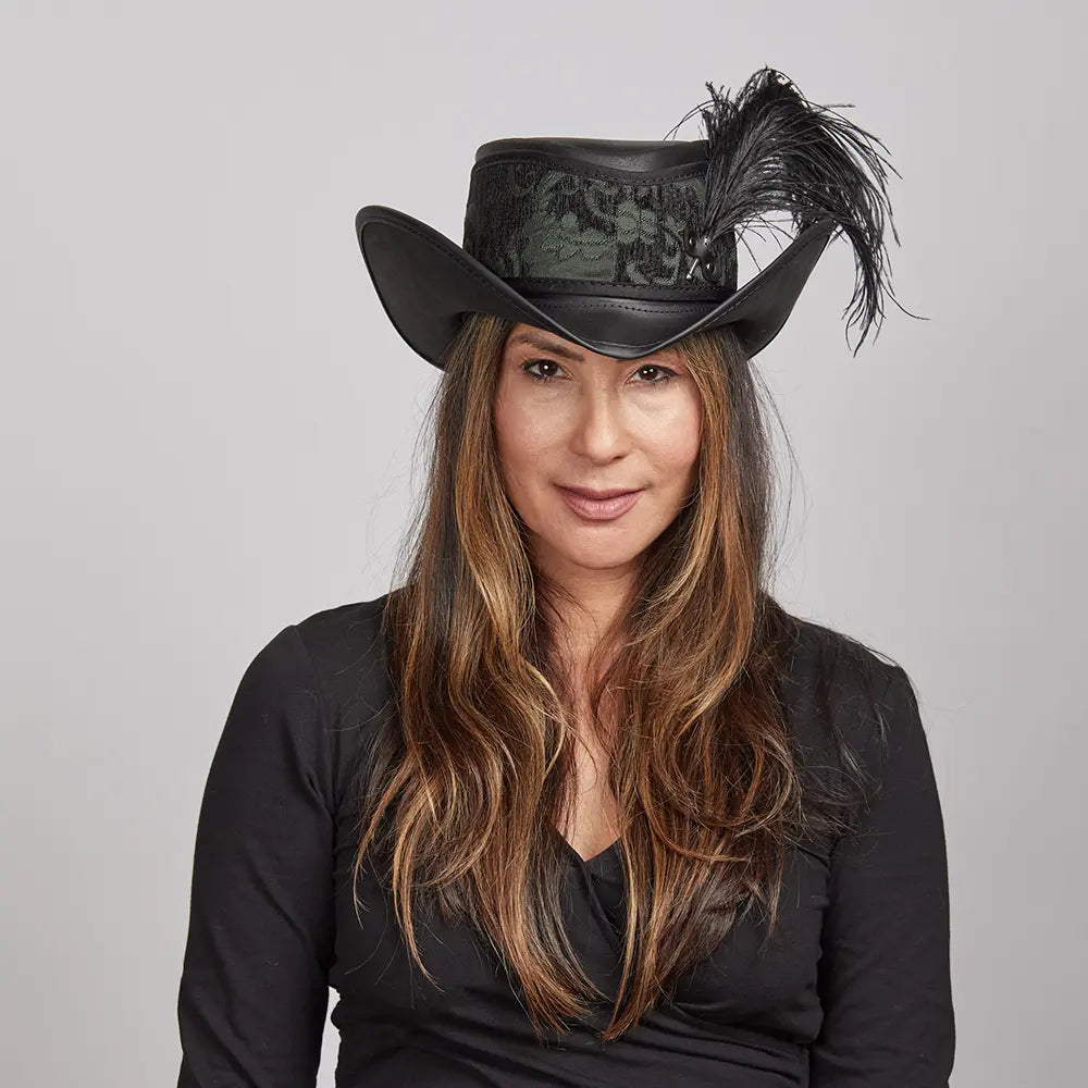 Reversible Ren | Womens Leather Festival Hat – American Hat  display picture 2