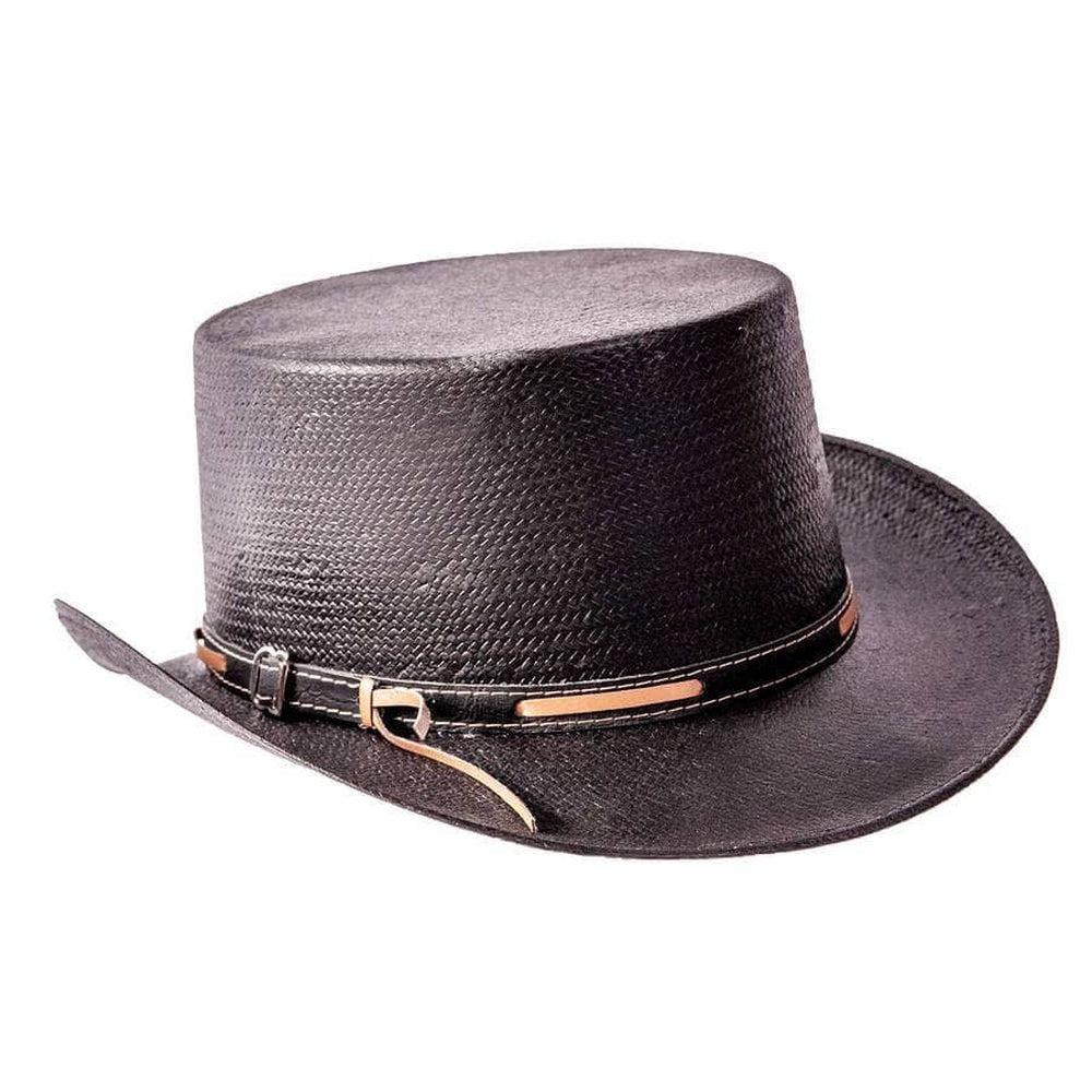 Ringleader Black Straw Top Hat by American Hat Makers back view