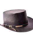 Ringleader Black Straw Top Hat by American Hat Makers back view