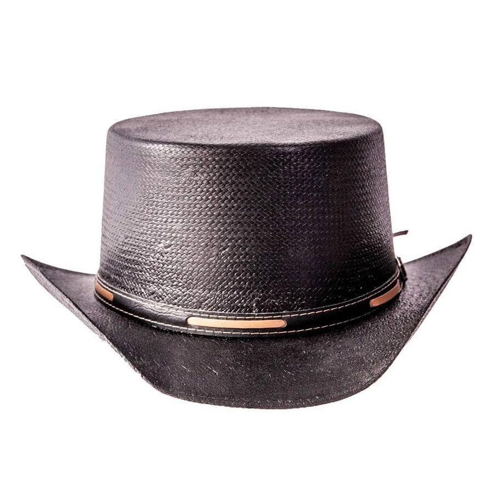 Ringleader Black Straw Top Hat by American Hat Makers front view
