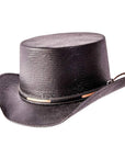 Ringleader Black Straw Top Hat by American Hat Makers angled view