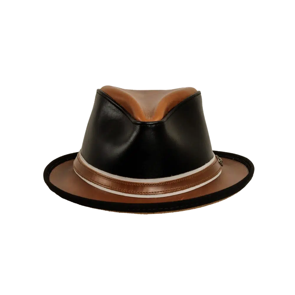 Rocky | Mens Leather Fedora Hat – American Hat Makers Rocky | Mens Leather Fedora Hat – American Hat Makers