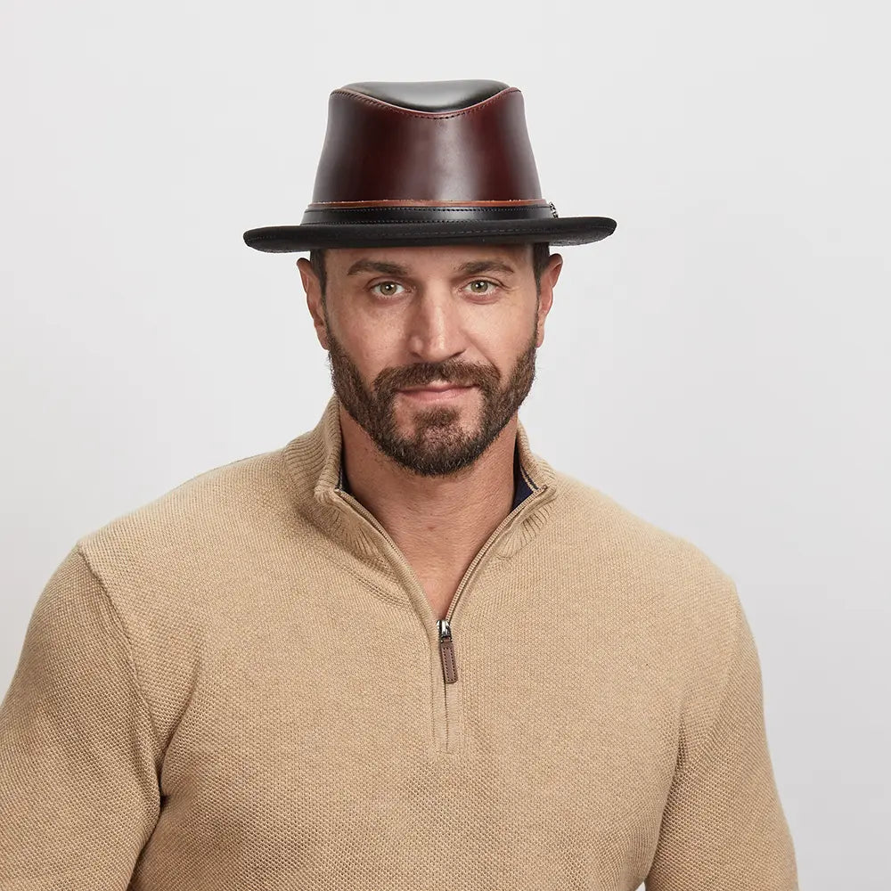 Rocky | Mens Leather Fedora Hat – American Hat Makers