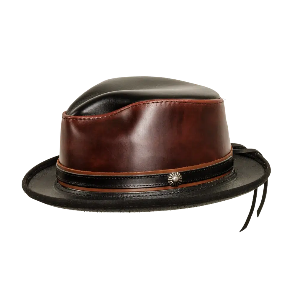 mens leather dress hats Rocky
