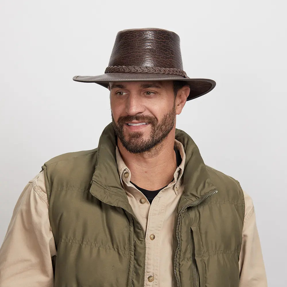 Roughneck | Mens Buffalo Leather Outback Hat