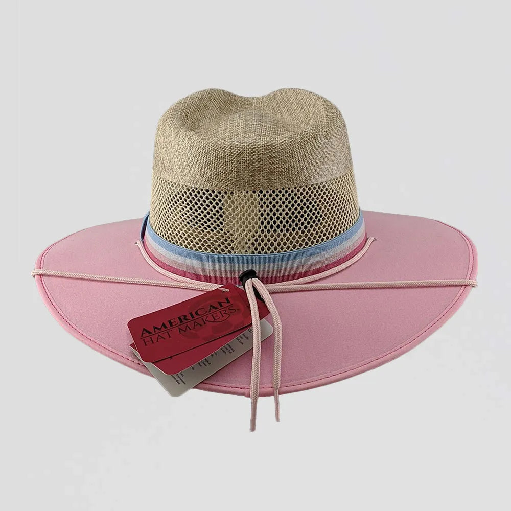 Roxy Pink Sun Straw Hat Back View