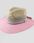 Roxy Pink Sun Straw Hat Angled View