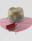 Roxy Pink Sun Straw Hat Back View
