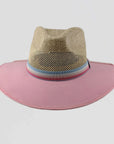 Roxy Pink Sun Straw Hat Front View