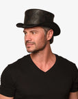 Royal Skull | Mens Leather Top Hat