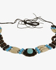 Samara | Waxed Cord Hat Band with Wooden and Turquoise Beads