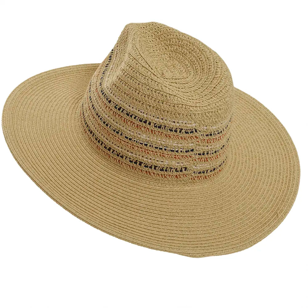 Sandy Natural Sun Straw Hat Angled View