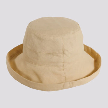 Sausalito | Womens Natural Cotton Sun Bucket Hat with Upturn Brim