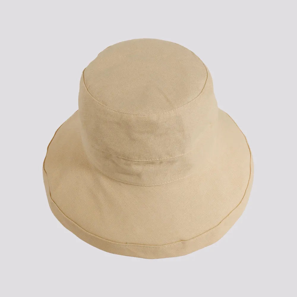 Sausalito | Womens Natural Cotton Sun Bucket Hat with Upturn Brim