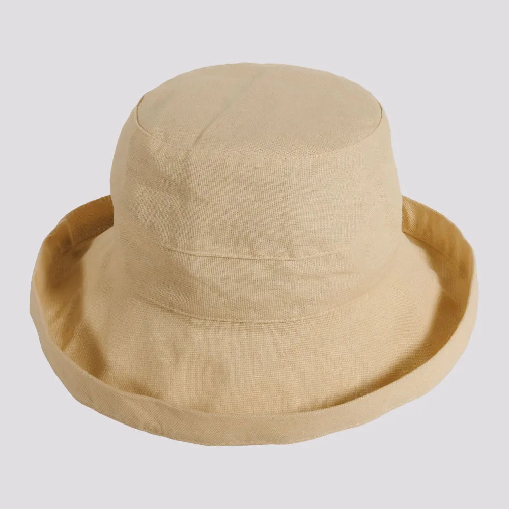 Sausalito | Womens Natural Cotton Sun Bucket Hat with Upturn Brim