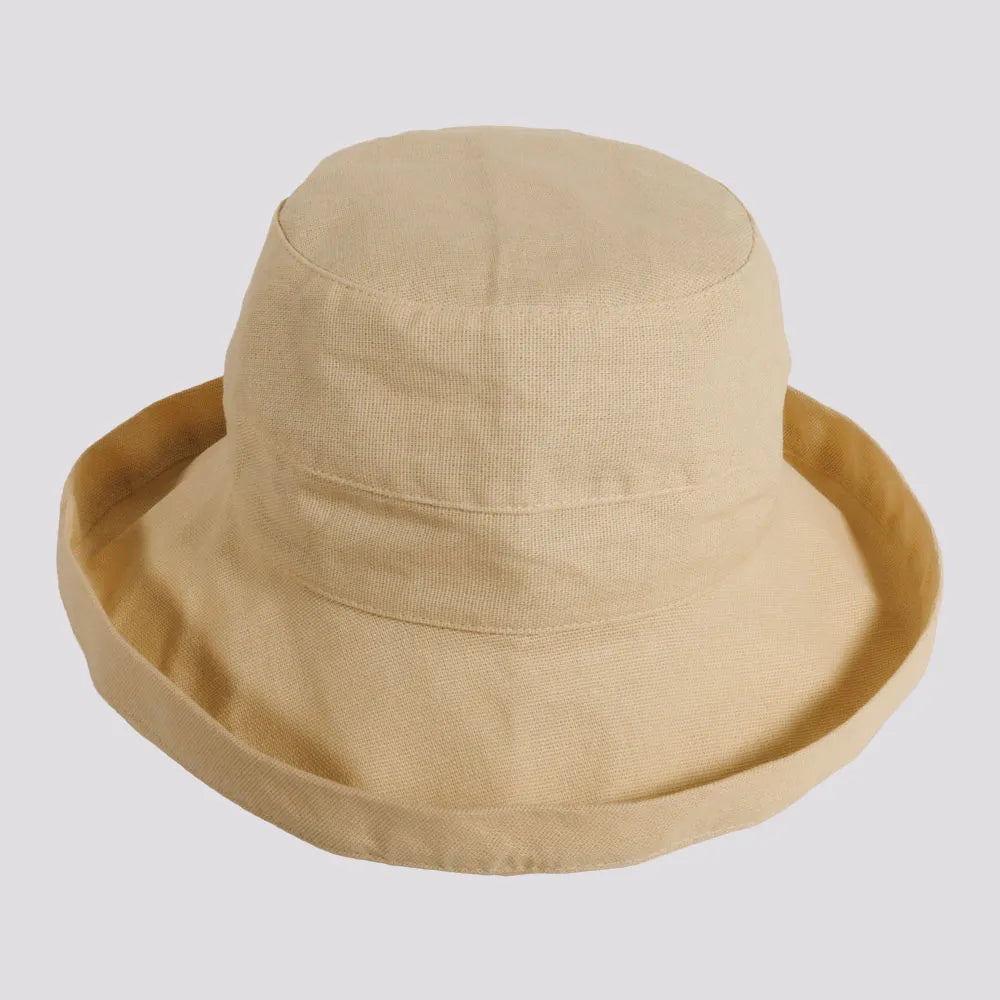 Sausalito | Womens Natural Cotton Sun Bucket Hat with Upturn Brim