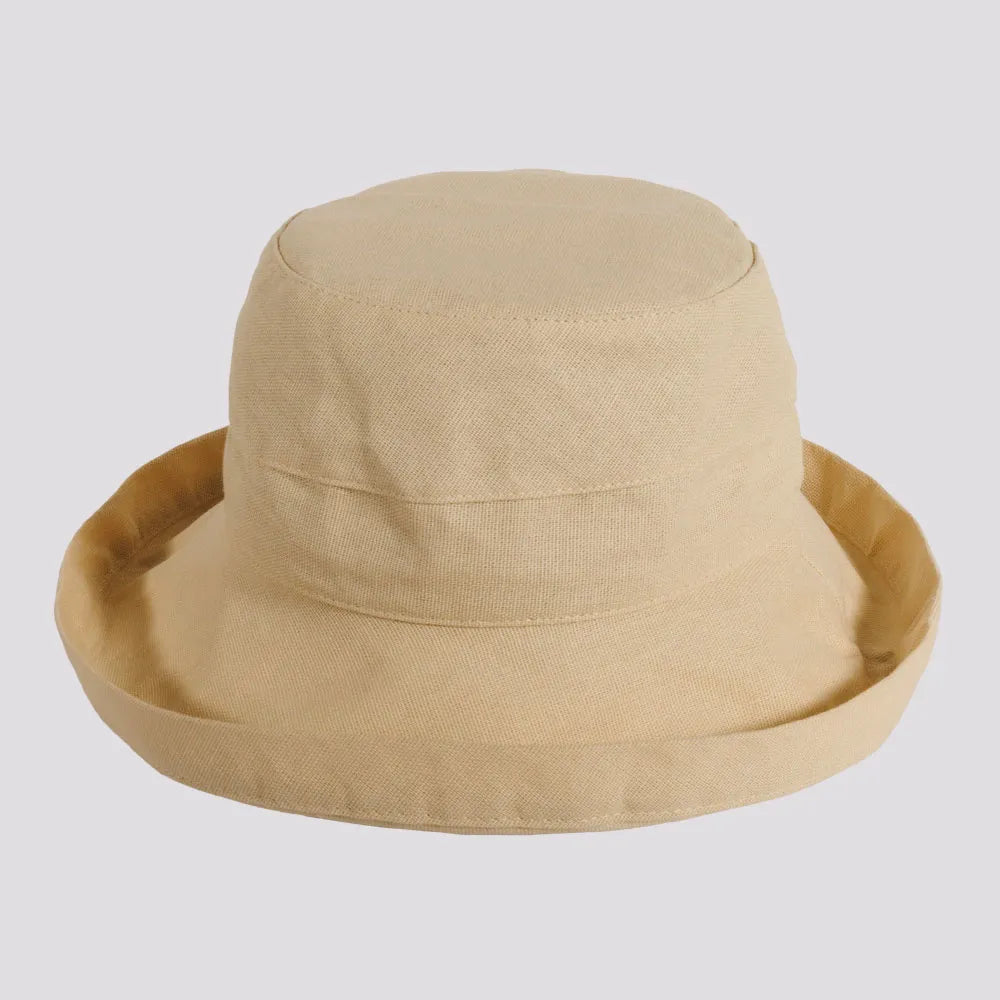 Sausalito | Womens Natural Cotton Sun Bucket Hat with Upturn Brim