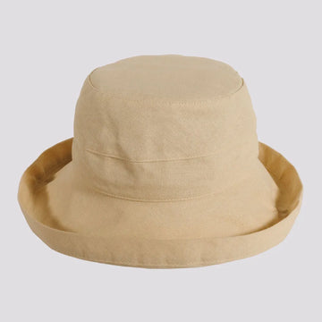 Sausalito | Womens Natural Cotton Sun Bucket Hat with Upturn Brim