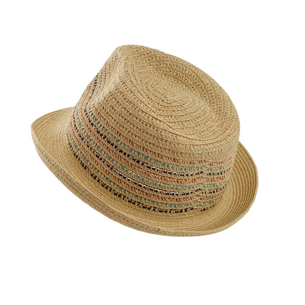 Seacliff Fedora Straw Hat Top Angled View