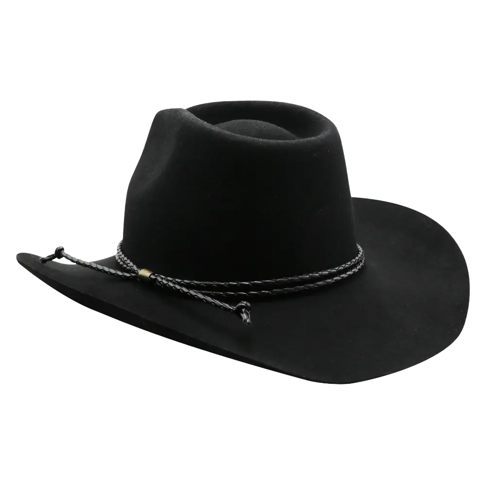 Sequioa Mens Black Felt Cowboy Hat Angled View
