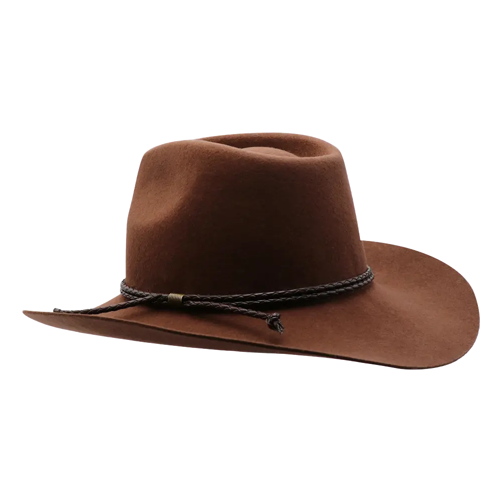 Sequioa Mens Brown Felt Cowboy Hat Side Angled View