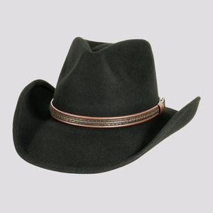 Showdown | Mens Black Wool Felt Crushable Western Outback Cowboy Hat