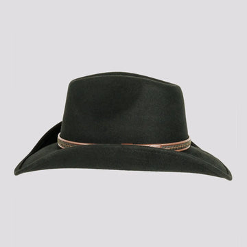 Showdown | Mens Black Wool Felt Crushable Western Outback Cowboy Hat