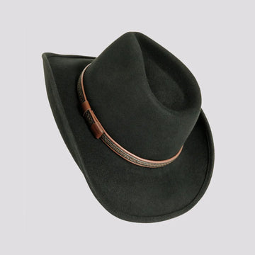 Showdown | Mens Black Wool Felt Crushable Western Outback Cowboy Hat